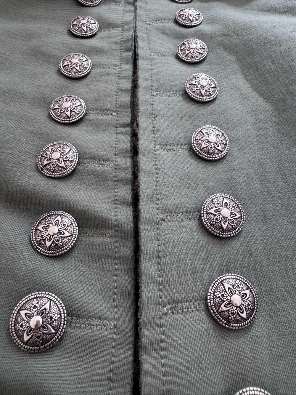 Boutique Made In Italy Military-Style Olive Green Women’s Coat - Picture 5 of 11